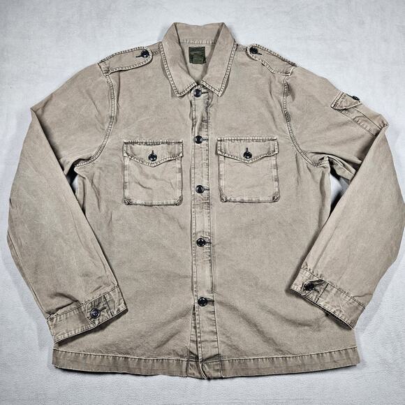 Lucky Brand Shacket Mens XL Outdoor & Utility Full Zip Military Fatigue Jacket - Picture 1 of 16